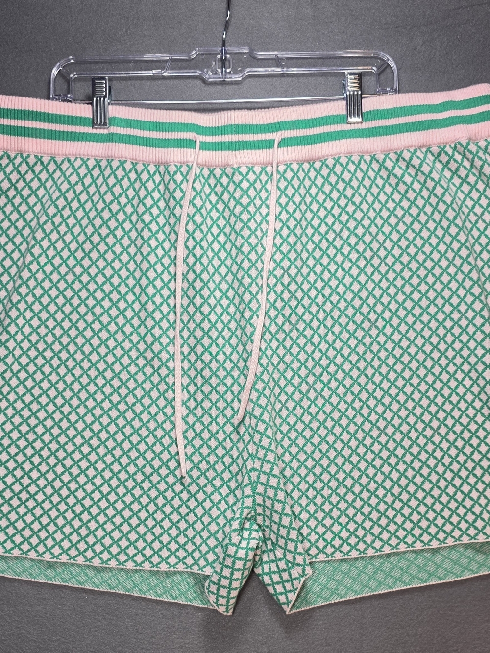 Anthropologie Pink and Green High-Waist Knit Shorts